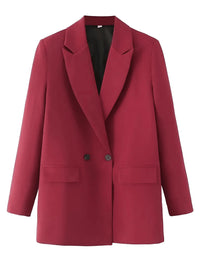 Thumbnail for Women's Office Chic Double Breasted Blazer - In 20 Colors! -, Blazers , Drestiny , Australia, Avocado Green, Black, Blazers, Blue, Brown, Dark Blue, Deep Pink, Green, Grey, Jackets, Khaki, L, Light Blue, Light Grey, M, New Zealand, Orange, Pale Green, Pink, Purple, S, United Kingdom, United States, Wine Red , Drestiny , www.shopdrestiny.com