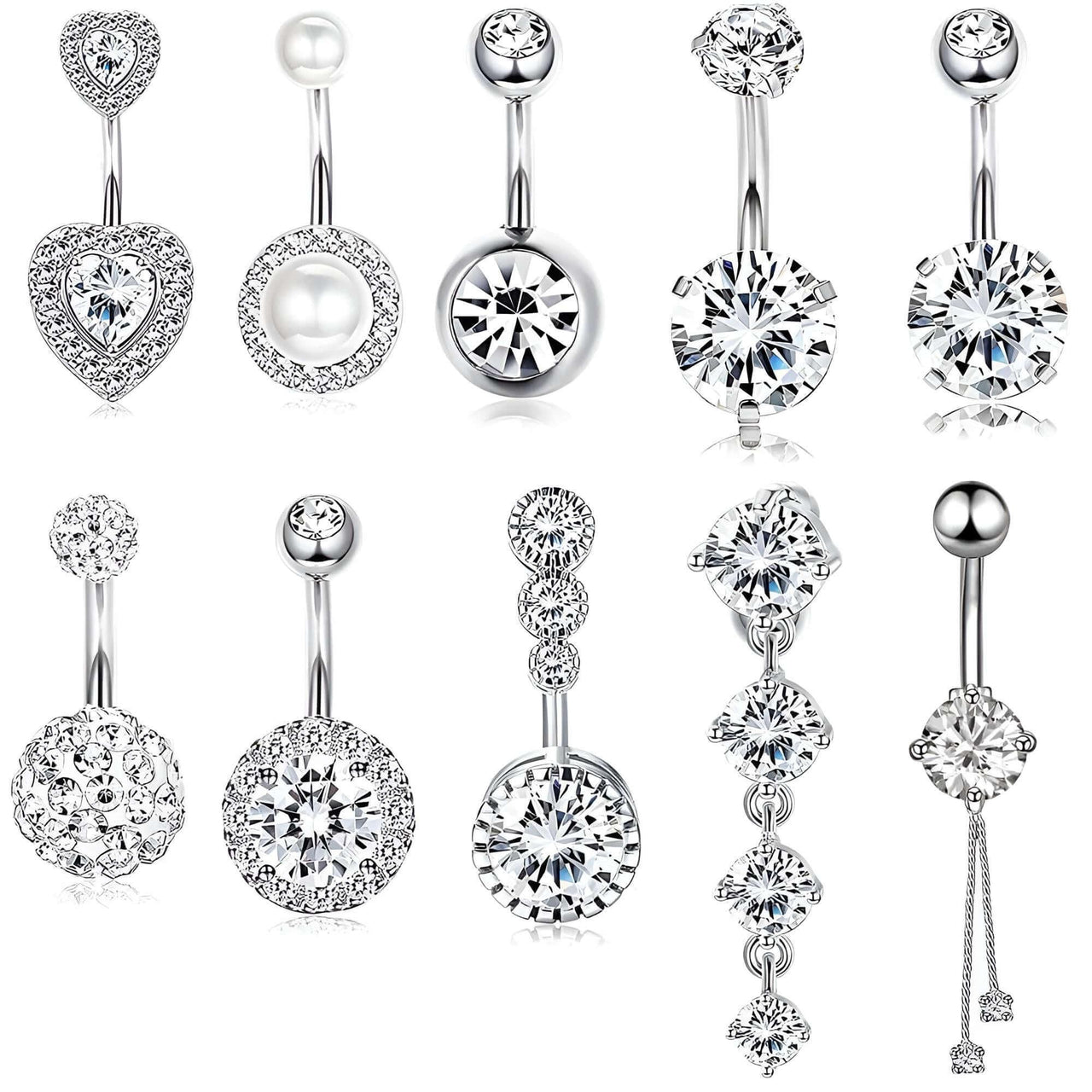 Women's 316L Surgical Steel Belly Piercing Jewelry -, Body Jewelry , Drestiny , Australia, Body Jewelry, Canada, Gender_Women, Gold, New Zealand, Silver, United Kingdom, United States, White , Drestiny , www.shopdrestiny.com