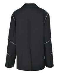 Thumbnail for Women's Black Zipper Blazer -, Blazers , Drestiny , Australia, Black, Blazers, Canada, FR, Jackets, L, M, New Zealand, United Kingdom, United States, XL , Drestiny , www.shopdrestiny.com