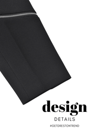 Thumbnail for Women's Black Zipper Blazer -, Blazers , Drestiny , Australia, Black, Blazers, Canada, FR, Jackets, L, M, New Zealand, United Kingdom, United States, XL , Drestiny , www.shopdrestiny.com