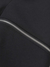 Thumbnail for Women's Black Zipper Blazer -, Blazers , Drestiny , Australia, Black, Blazers, Canada, FR, Jackets, L, M, New Zealand, United Kingdom, United States, XL , Drestiny , www.shopdrestiny.com