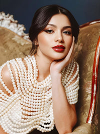 Thumbnail for Women's Gorgeous Pearl Shawl -, Shawl , Drestiny , Australia, Black, Blue, Canada, FR, Gold, New Zealand, Pink, Red, Shawls, Silver, United Kingdom, United States, White , Drestiny , www.shopdrestiny.com