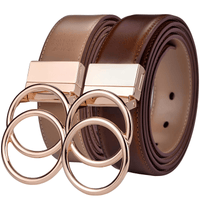 Thumbnail for Women's Leather Reversible Belt Double O Ring -, Belts , Drestiny , Australia, Belts, Black, Brown, Canada, Coffee, Dark Blue, Dark Brown, Gender_Women, Light Brown, New Zealand, United Kingdom, United States , Drestiny , www.shopdrestiny.com