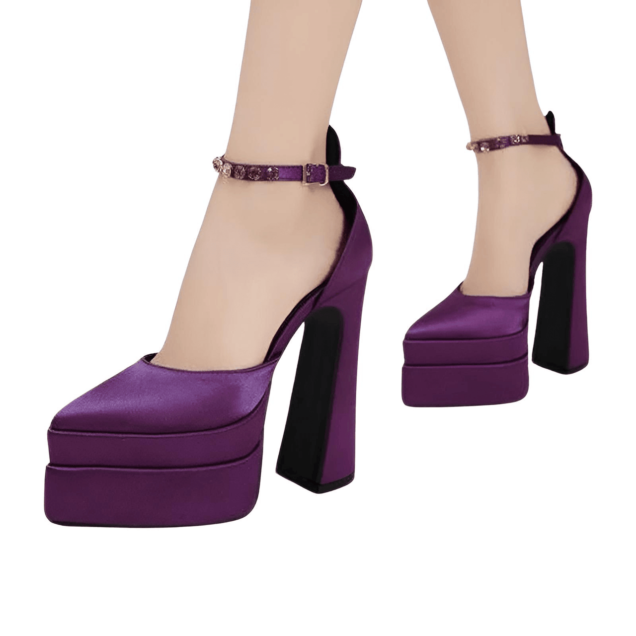 Women's Thick High Heel Platform Pumps -, Heels , Drestiny , 10, 5, 6, 6.5, 7.5, 8.5, 9, 9.5, Australia, Black, Deep Pink, Green, Heels, High Heels, New Zealand, Pink, Purple, Sandals, United Kingdom, United States, Yellow , Drestiny , www.shopdrestiny.com