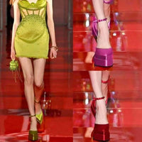 Thumbnail for Women's Thick High Heel Platform Pumps -, Heels , Drestiny , 10, 5, 6, 6.5, 7.5, 8.5, 9, 9.5, Australia, Black, Deep Pink, Green, Heels, High Heels, New Zealand, Pink, Purple, Sandals, United Kingdom, United States, Yellow , Drestiny , www.shopdrestiny.com