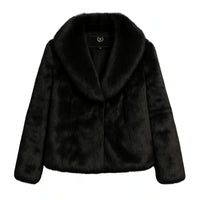 Thumbnail for Black rabbit fur jacket on a white background