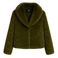 Thumbnail for Green fur coat on a white background