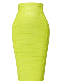 Thumbnail for Neon yellow pencil skirt on a white background