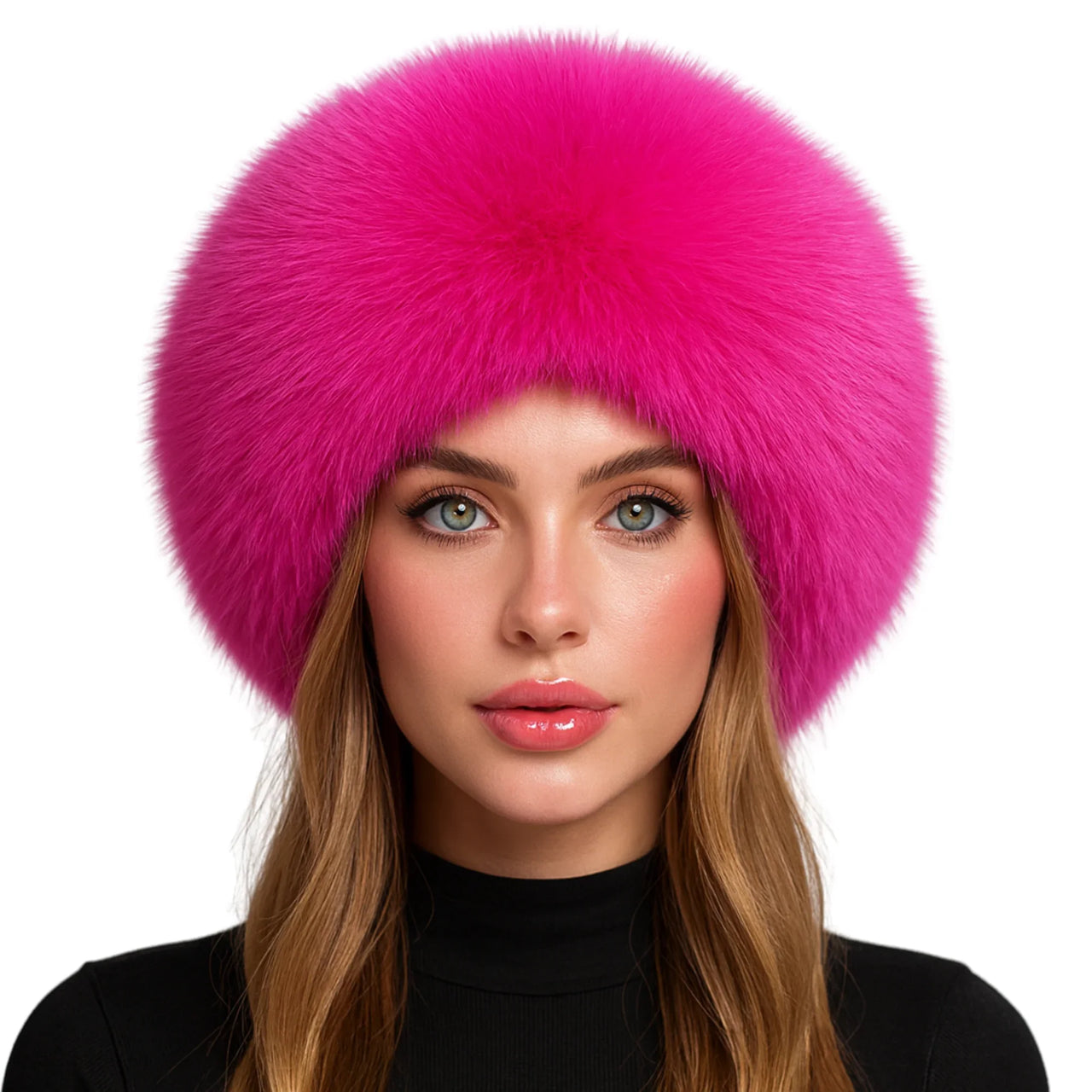 Women's Fox Fur Hat Women's Cap Thick Fur Cap Winter Warm Hat Female Fashion For Women Hat With Earmuffs Hat