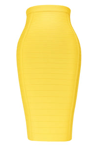 Thumbnail for Yellow pencil skirt on a white background