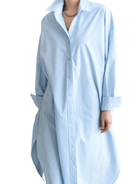 Thumbnail for Women's Long Side Split Lapel Blouse -, Blouse , Drestiny , Australia, Black, Blouses, Casual Shirts, Dress Shirts, FR, Long Sleeves, New Zealand, Sky Blue, United Kingdom, United States, White , Drestiny , www.shopdrestiny.com