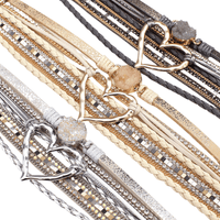 Thumbnail for Women's Leather Hollow Heart Charm Bracelets -, Bracelet , Drestiny , Australia, Beige, Black, Bracelets, Brown, Canada, Coffee, Dark Blue, Dark Grey, Dark Olive Green, Gender_Women, Gold, Green, Grey, Khaki, Light Blue, Navy, New Zealand, Pink, Purple, Red, Silver, United Kingdom, United States, White, Wine Red , Drestiny , www.shopdrestiny.com