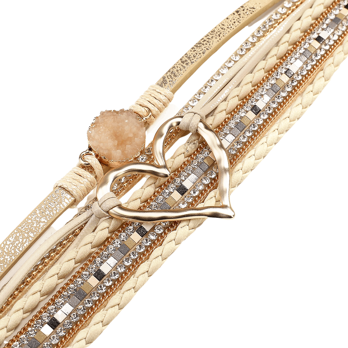 Women's Leather Hollow Heart Charm Bracelets -, Bracelet , Drestiny , Australia, Beige, Black, Bracelets, Brown, Canada, Coffee, Dark Blue, Dark Grey, Dark Olive Green, Gender_Women, Gold, Green, Grey, Khaki, Light Blue, Navy, New Zealand, Pink, Purple, Red, Silver, United Kingdom, United States, White, Wine Red , Drestiny , www.shopdrestiny.com