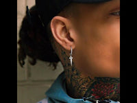 Complete your outfit with these men's sword cross dangle earrings made of stainless steel and on trend. Shop at Drestiny for up to 50% off, plus free shipping!