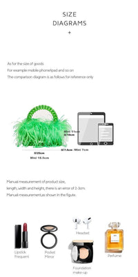 Thumbnail for Pearl Bead Handle Bag with Ostrich Feathers -, Handbags, Wallets & Cases , Drestiny , Australia, Black, Blue, Deep Pink, Green, Handbags, Light Blue, M, New Zealand, Orange, Purple, Purses, Red, United Kingdom, United States, Yellow , Drestiny , www.shopdrestiny.com