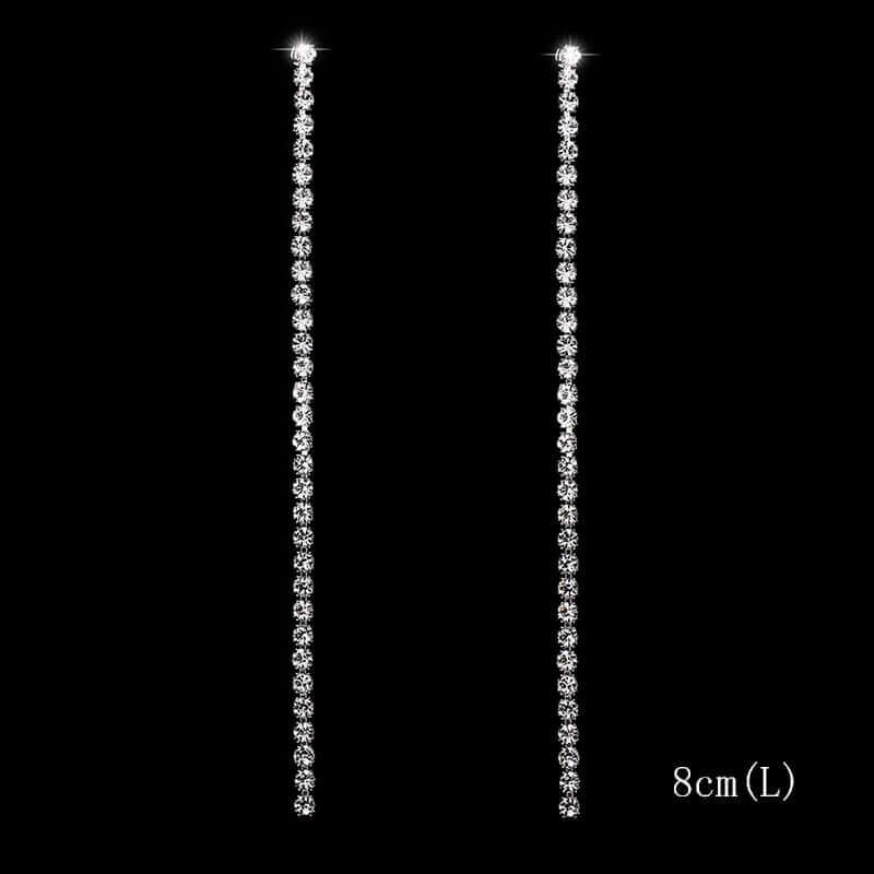 Rhinestone Crystal Tassel Long Earrings for Women -, Earrings , Drestiny , Australia, Canada, Earrings, Gender_Women, Gold, New Zealand, Silver, United Kingdom, United States , Drestiny , www.shopdrestiny.com