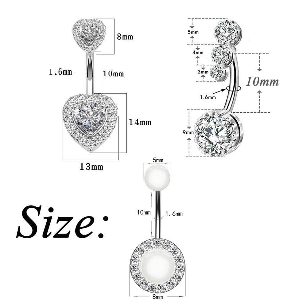 Women's 316L Surgical Steel Belly Piercing Jewelry -, Body Jewelry , Drestiny , Australia, Body Jewelry, Canada, Gender_Women, Gold, New Zealand, Silver, United Kingdom, United States, White , Drestiny , www.shopdrestiny.com