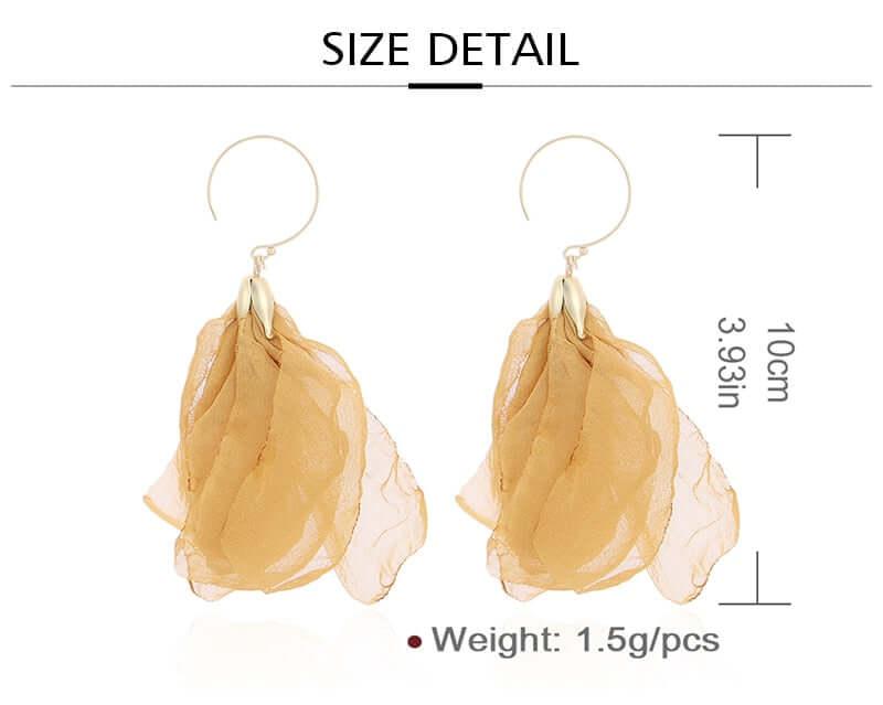 Women's Tulle Style Cloth Flower Earrings - "Must Have* -, Earrings , Drestiny , Australia, Black, Blue, Brown, Canada, Earrings, Gender_Women, Light Pink, New Zealand, Pink, Red, United Kingdom, United States, Yellow , Drestiny , www.shopdrestiny.com