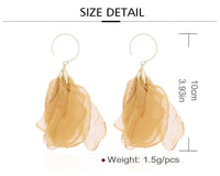 Thumbnail for Women's Tulle Style Cloth Flower Earrings -