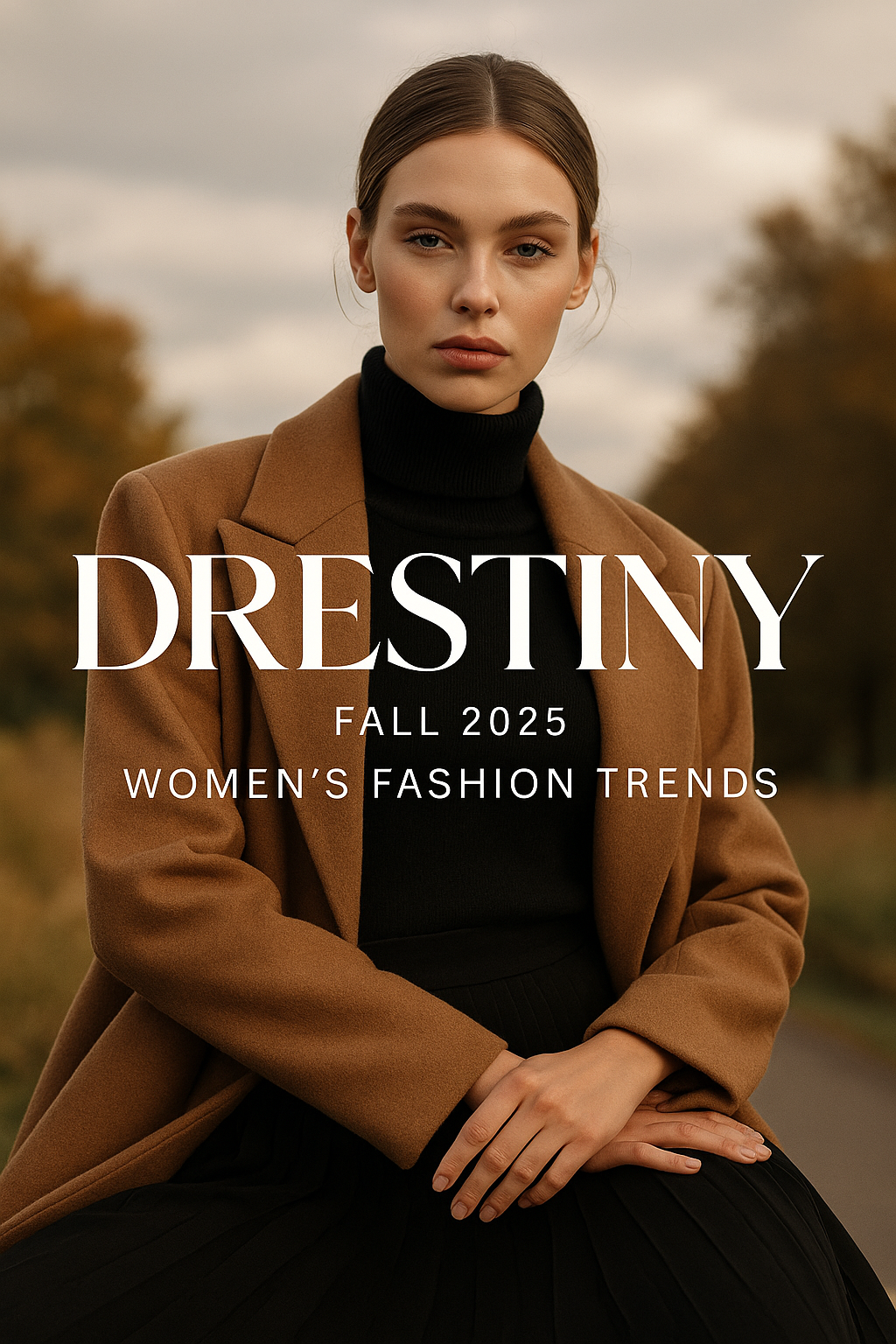 Fall 2025 women’s fashion trends with oversized knitwear, chic trench coat, and platform boots by ShopDrestiny.com