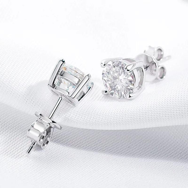 0.1-5CT Test Passed Moissanite Studs Earrings for Men and Women S925 Silver -, earrings , Drestiny , Australia, Canada, Earrings, New Zealand, Silver, United Kingdom, United States , Drestiny , www.shopdrestiny.com