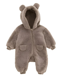 Thumbnail for 0-2Y Adorable Warm Baby's One-Piece Hooded Suit With Ears!