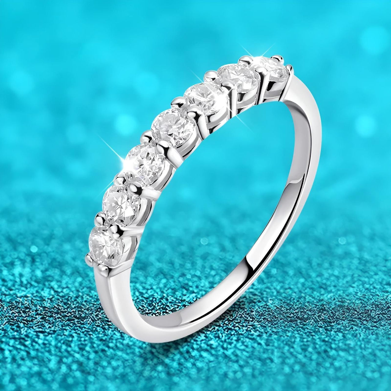 0.7CT Moissanite Stackable Rings S925 Silver Matching Wedding Diamonds Band White Gold Gift, Drestiny, Rings, Silver, Gold, United States, Canada, Australia, New Zealand, United Kingdom, FR, shopdrestiny.com