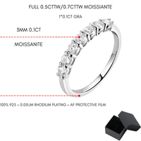 Thumbnail for 0.7CT Moissanite Stackable Rings S925 Silver Matching Wedding Diamonds Band White Gold Gift, Drestiny, Rings, Silver, Gold, United States, Canada, Australia, New Zealand, United Kingdom, FR, shopdrestiny.com