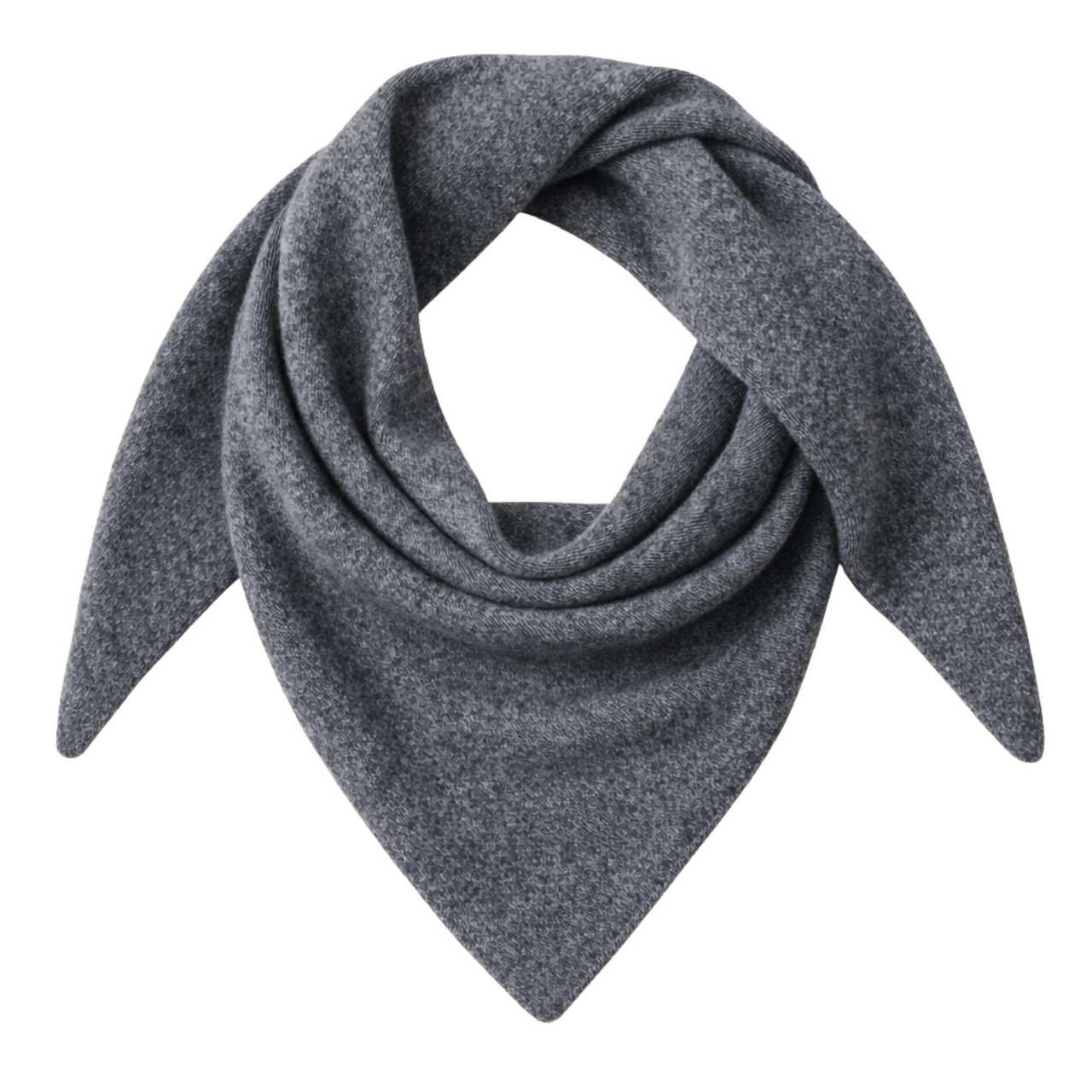 Dark grey wool scarf folded neatly on a white background