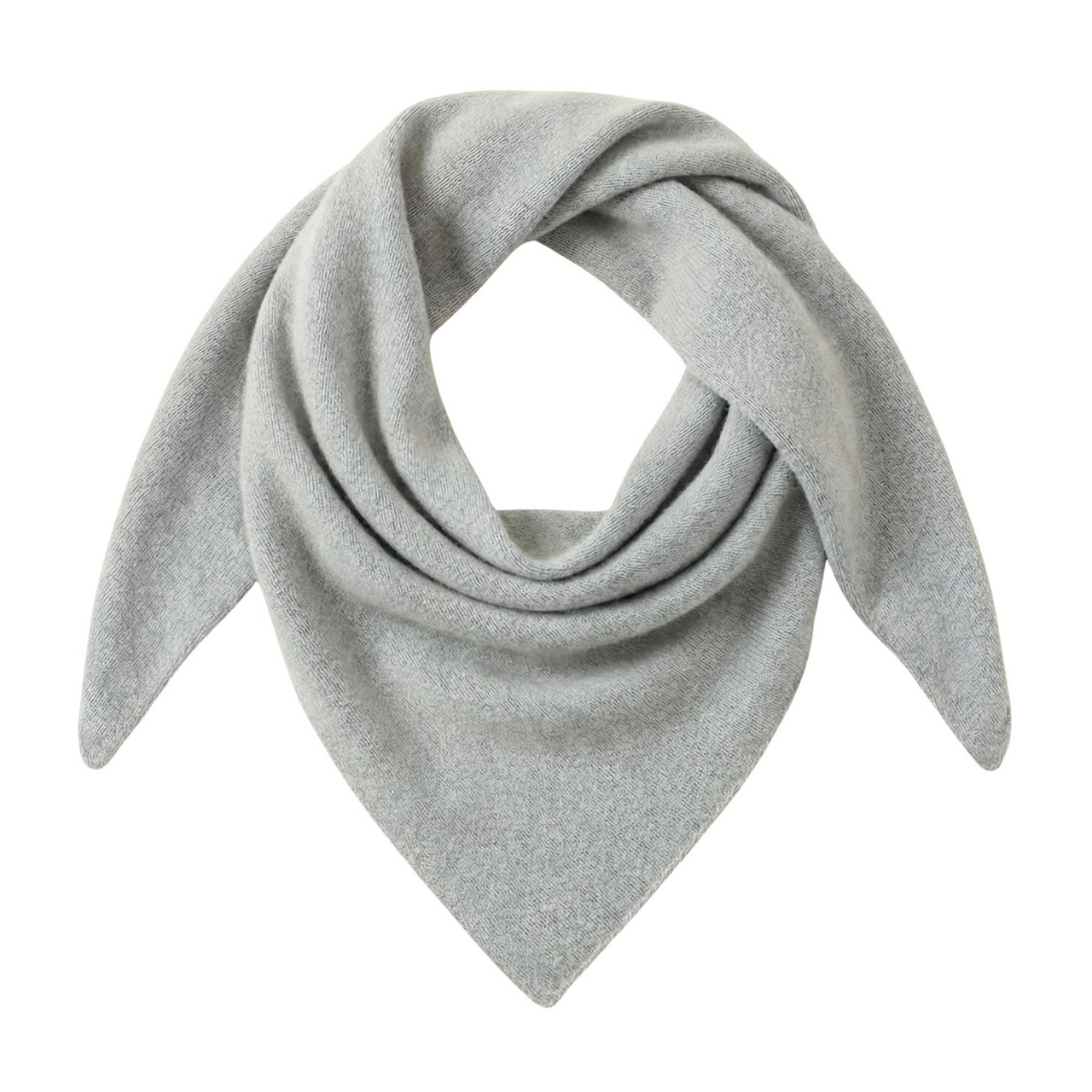 Grey wool scarf folded neatly on a white background
