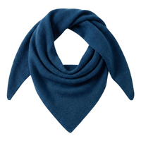 Thumbnail for Navy blue wool scarf folded neatly on a white background