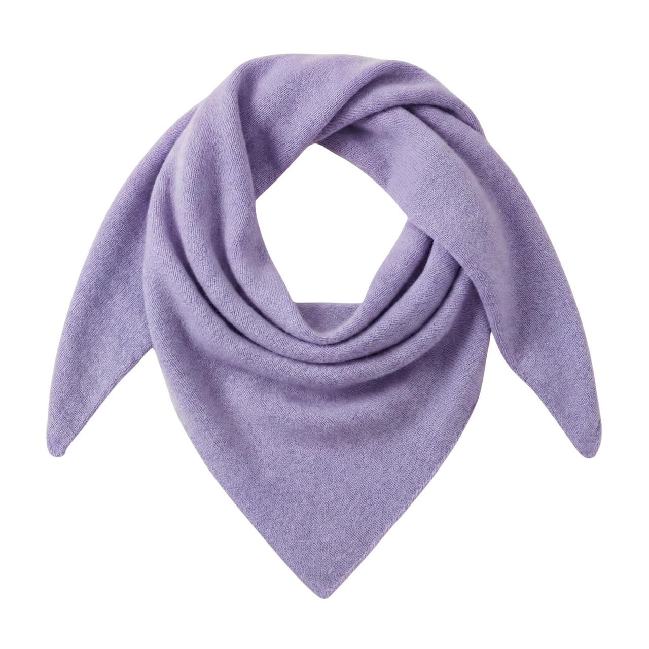Purple wool scarf folded neatly on a white background