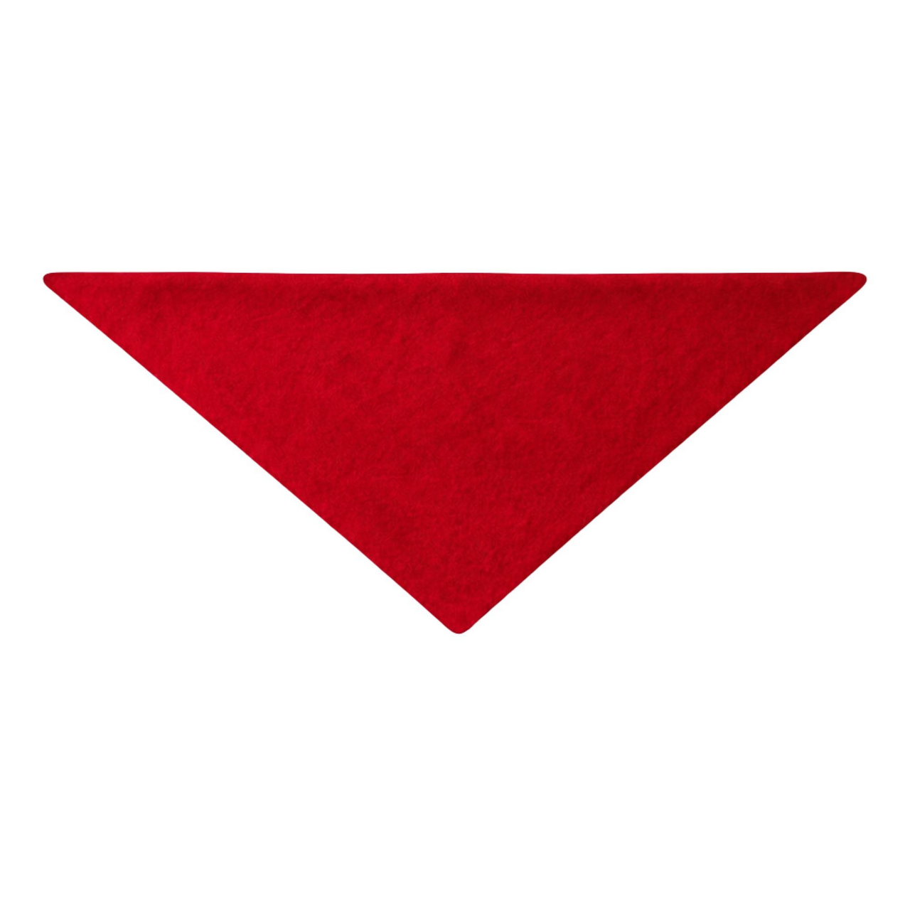 Red triangular wool scarf on a white background