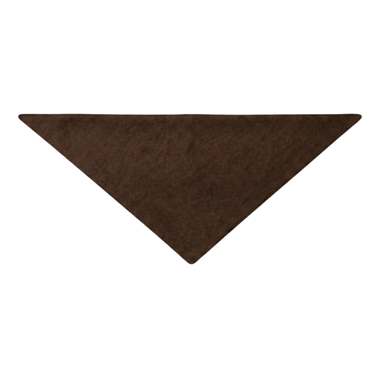 Brown triangle-shaped wool scarf on a white background