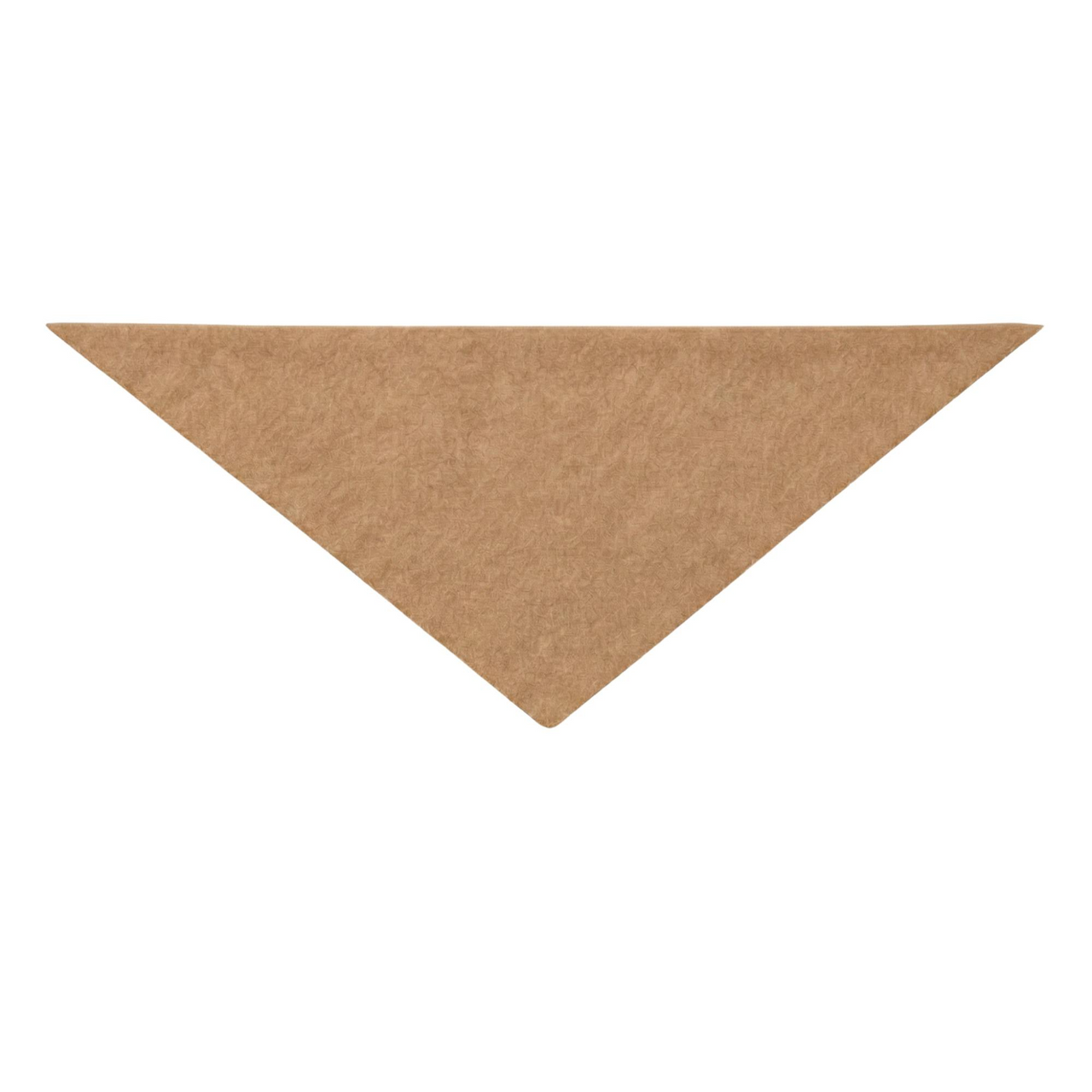 Camel colored triangle-shaped wool scarf on a white background