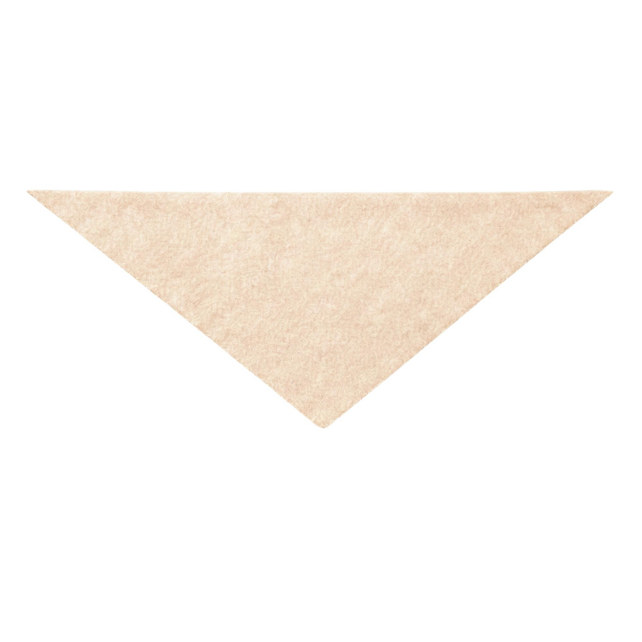Apricot triangle-shaped wool scarf on a white background