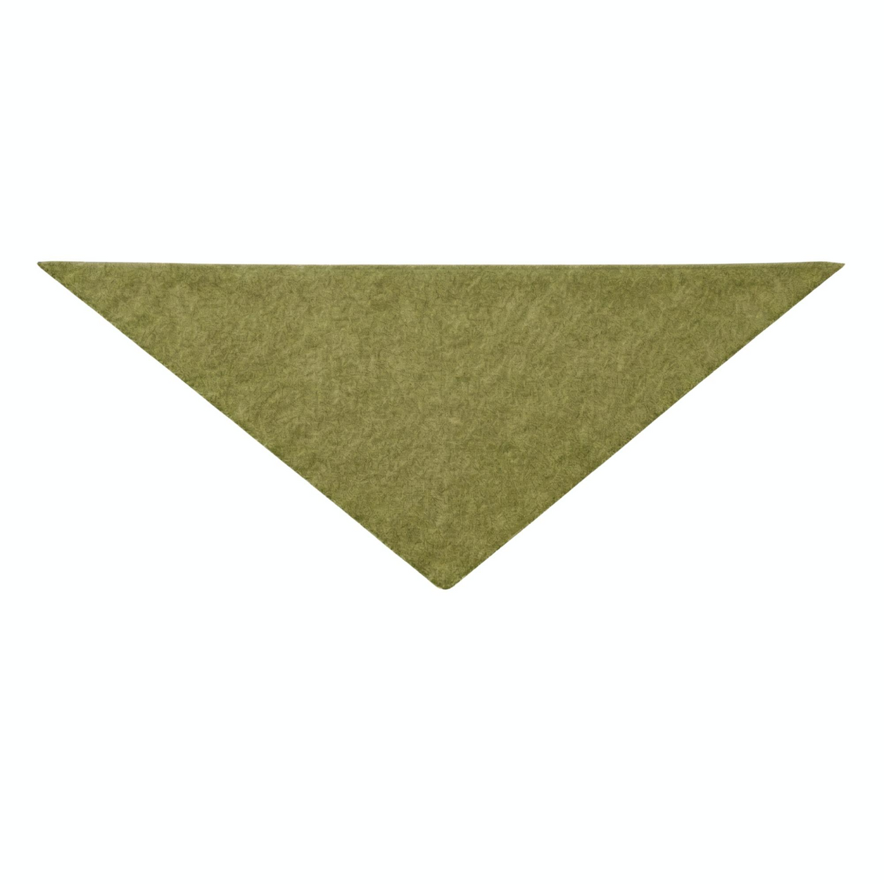 Chartreuse green triangle-shaped wool scarf on a white background