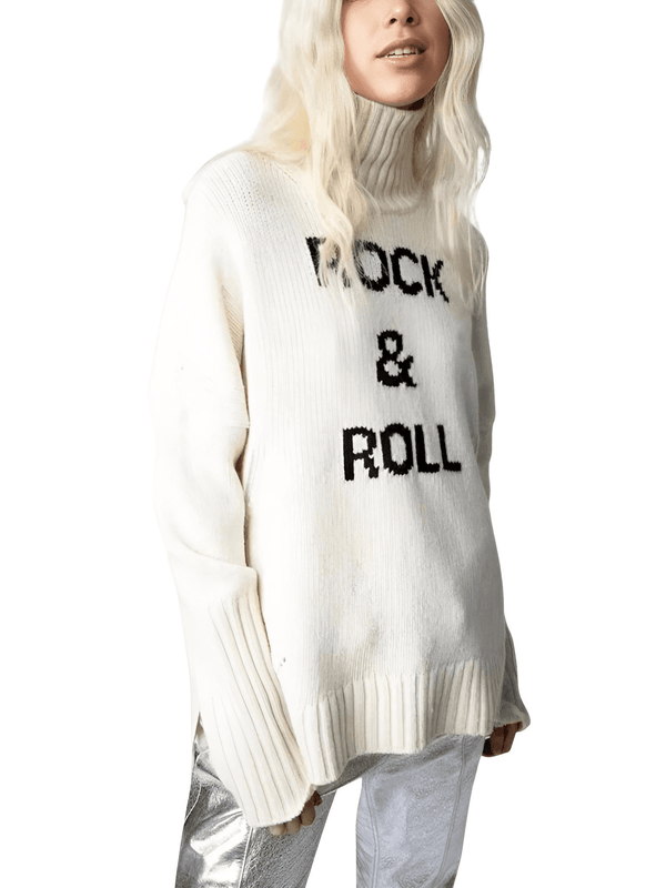 White 100% Cashmere Turtleneck Sweater