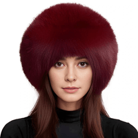 Thumbnail for 100% Natural Fox Fur Hat Women's Cap Thick Fur Cap Winter Warm Hat Female Fashion For Women Hat With Earmuffs Hat