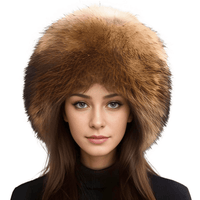 Thumbnail for 100% Natural Fox Fur Hat Women's Cap Thick Fur Cap Winter Warm Hat Female Fashion For Women Hat With Earmuffs Hat