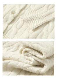 Thumbnail for Close-up of a white knitted fabric with a textured pattern.