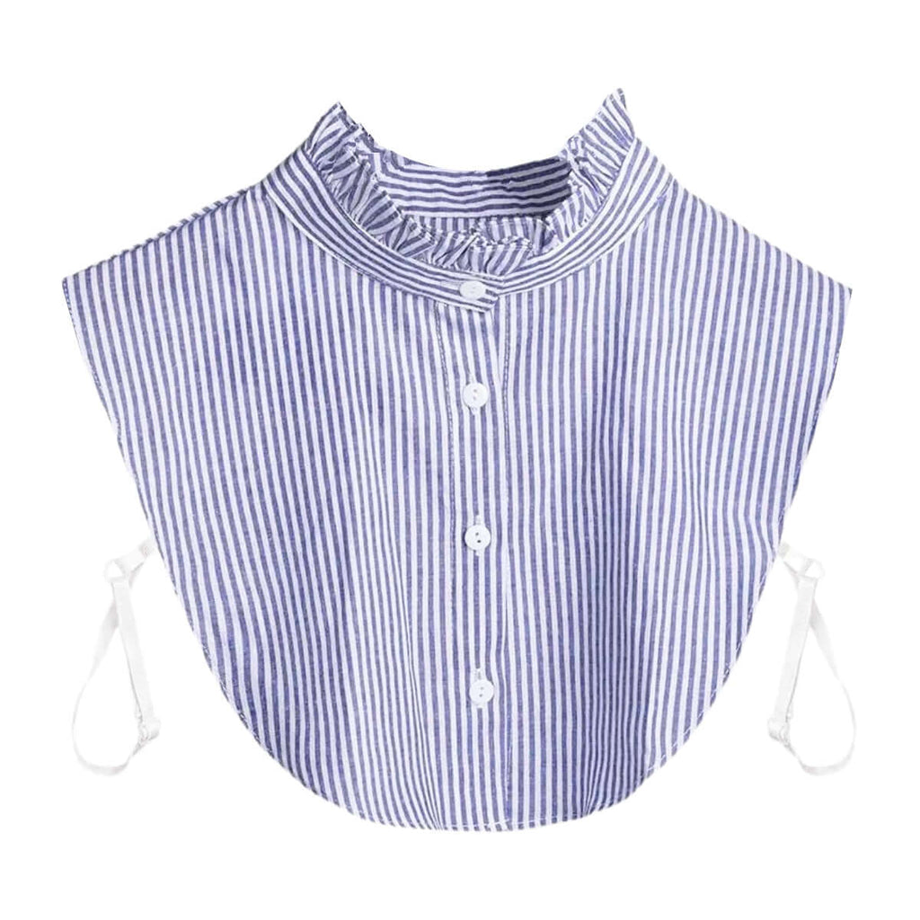 1pc Fake Collar - Detachable Purple Pin Stripe Shirt Collar for Women