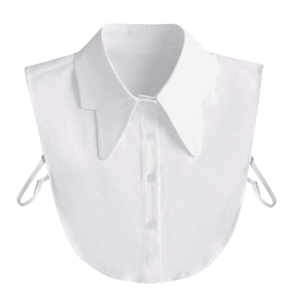 1pc Fake Collar - Detachable Solid White Shirt Collar With Unique Collar Design for Women