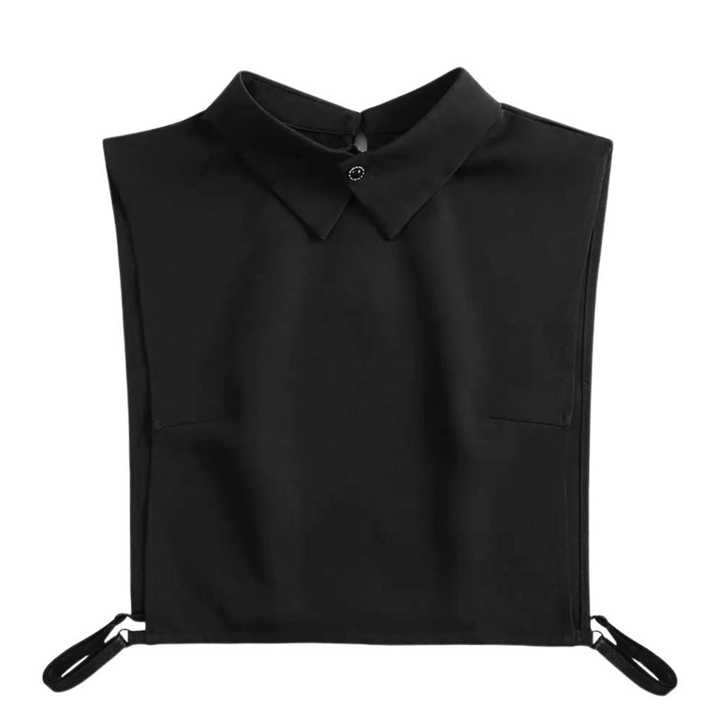 1pc Fake Collar - Detachable Black Shirt Collar With Button Collar  for Women
