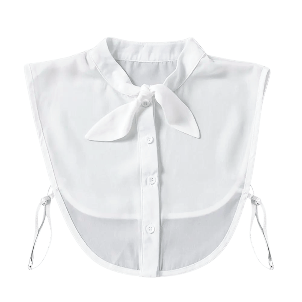 1pc Fake Collar - Detachable White Shirt Collar With Sailor Knot for Women
