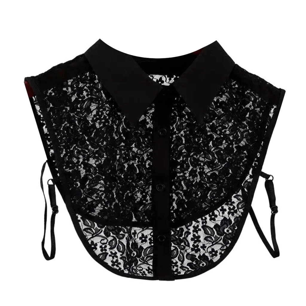 1pc Fake Collar - Detachable Black Lace Shirt Collar for Women