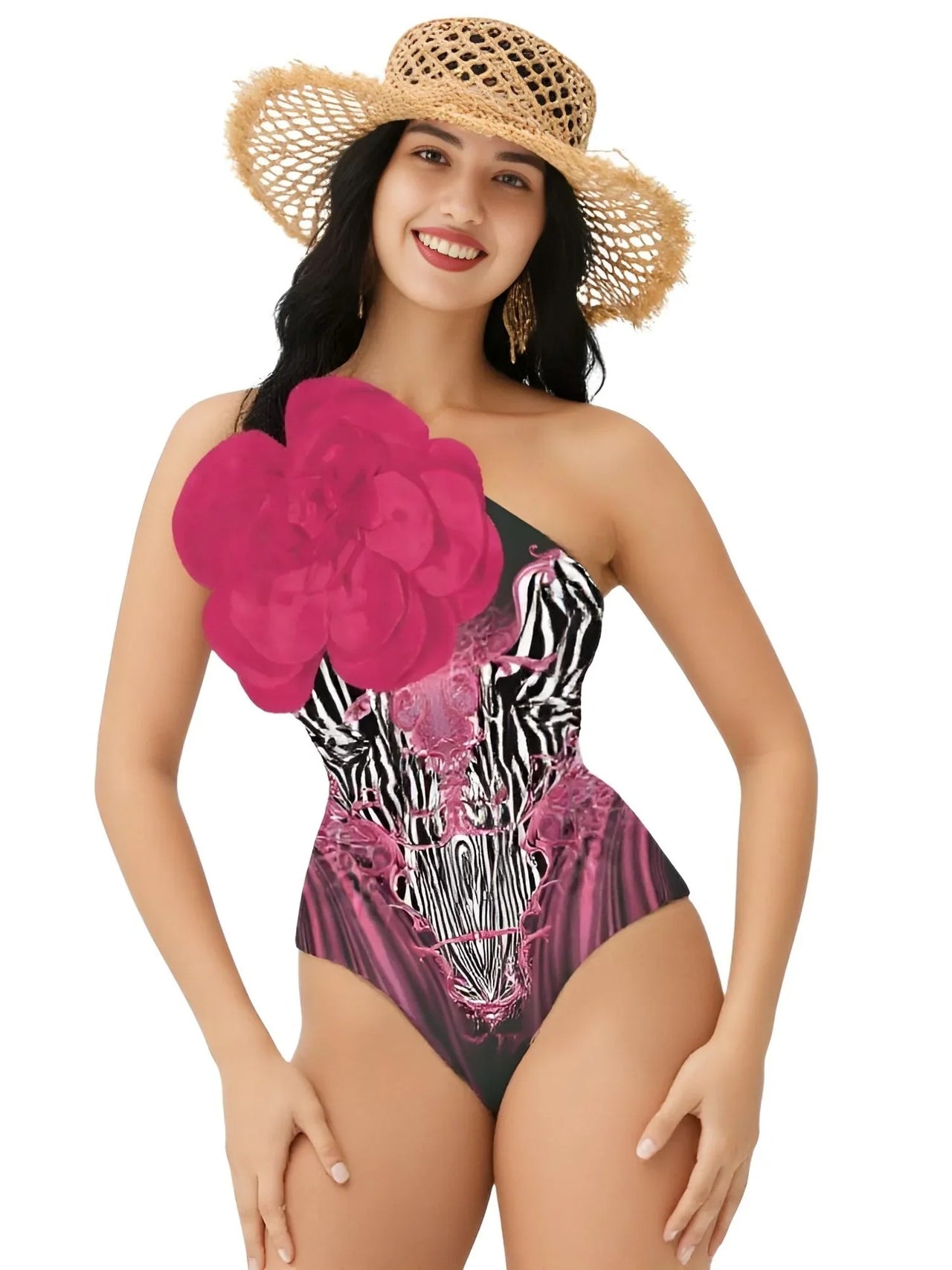 2025 New Flower One Piece Swimsuit Luxury Women's Swimwear -, One Piece Swimsuit , Drestiny , Australia, Black, Blue, Canada, Cover Ups, Dark Green, Dark Red, Deep Pink, Green, Green Yellow, L, M, New Zealand, One Piece Swimwear, One Shoulder, Orange, Pink, Red, S, Sets, Skirt Sets, Skirts, Teal, United Kingdom, United States, White, XL , Drestiny , www.shopdrestiny.com
