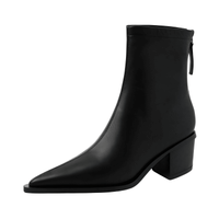 Thumbnail for 2025 Sexy Women's Ankle Boots Genuine Leather Autumn Winter Boots Zipper Chunky Heel Pointed Toe Black Shoes -, Ankle Boots , Drestiny , 10, 11, 12, 3, 4, 5, 6, 7, 8, 9, Ankle Boots, Australia, Black, Boots, Canada, FR, Green, Heels, New Zealand, United Kingdom, United States , Drestiny , www.shopdrestiny.com