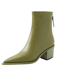 Thumbnail for 2025 Sexy Women's Ankle Boots Genuine Leather Autumn Winter Boots Zipper Chunky Heel Pointed Toe Black Shoes -, Ankle Boots , Drestiny , 10, 11, 12, 3, 4, 5, 6, 7, 8, 9, Ankle Boots, Australia, Black, Boots, Canada, FR, Green, Heels, New Zealand, United Kingdom, United States , Drestiny , www.shopdrestiny.com