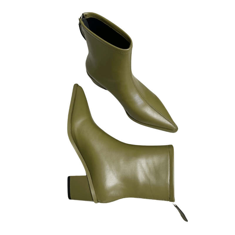 2025 Sexy Women's Ankle Boots Genuine Leather Autumn Winter Boots Zipper Chunky Heel Pointed Toe Black Shoes -, Ankle Boots , Drestiny , 10, 11, 12, 3, 4, 5, 6, 7, 8, 9, Ankle Boots, Australia, Black, Boots, Canada, FR, Green, Heels, New Zealand, United Kingdom, United States , Drestiny , www.shopdrestiny.com